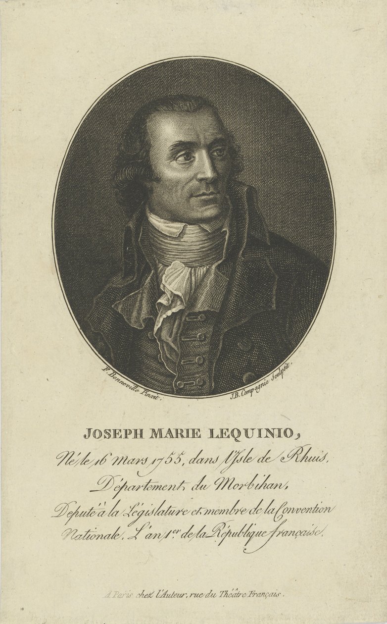 Porträtt av Marie Joseph Lequinio 1755-1814, 1795-1799. av Francois Bonneville