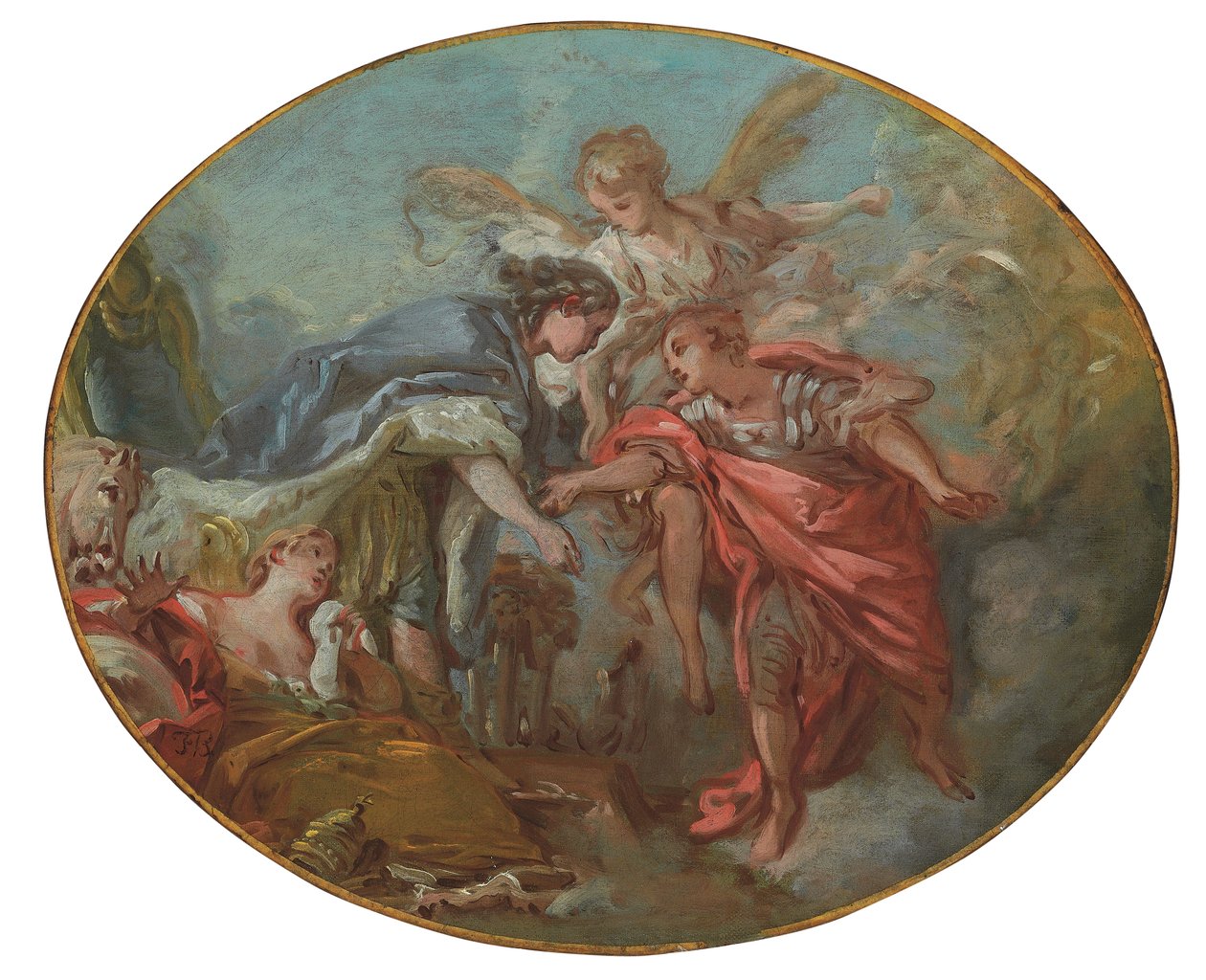 An Allegory (olja på duk) av François Boucher