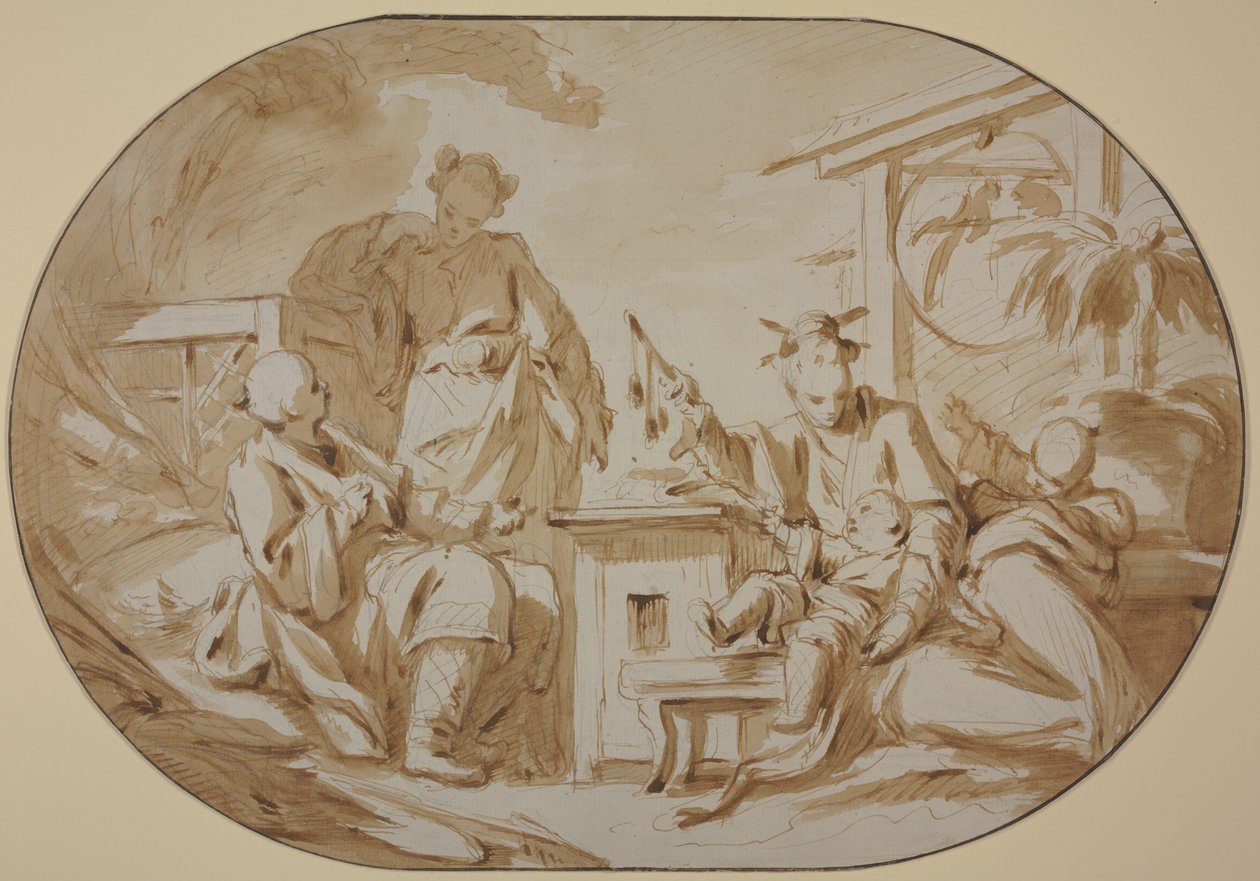 En kinesisk familjescen av François Boucher