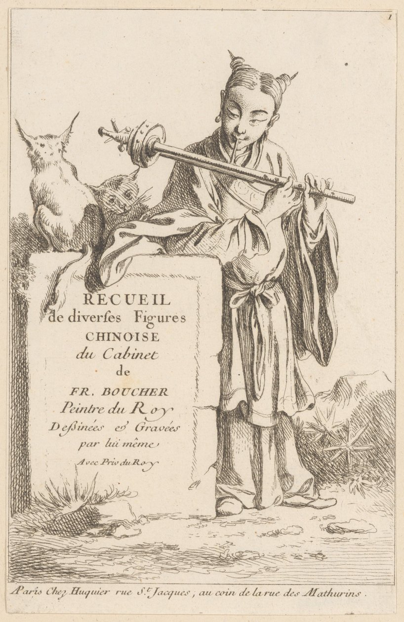 Samling av olika kinesiska figurer av François Boucher