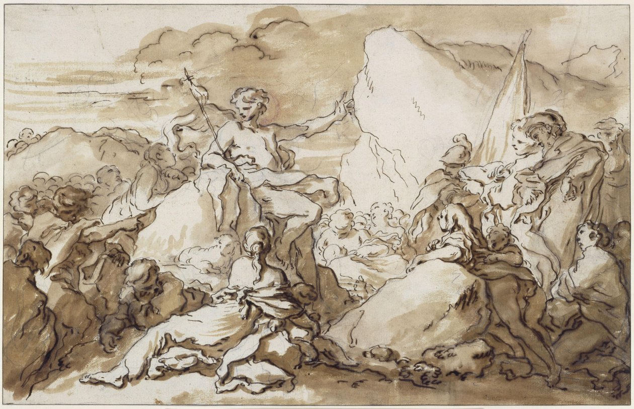 Johannes Döparens predikan i öknen av François Boucher