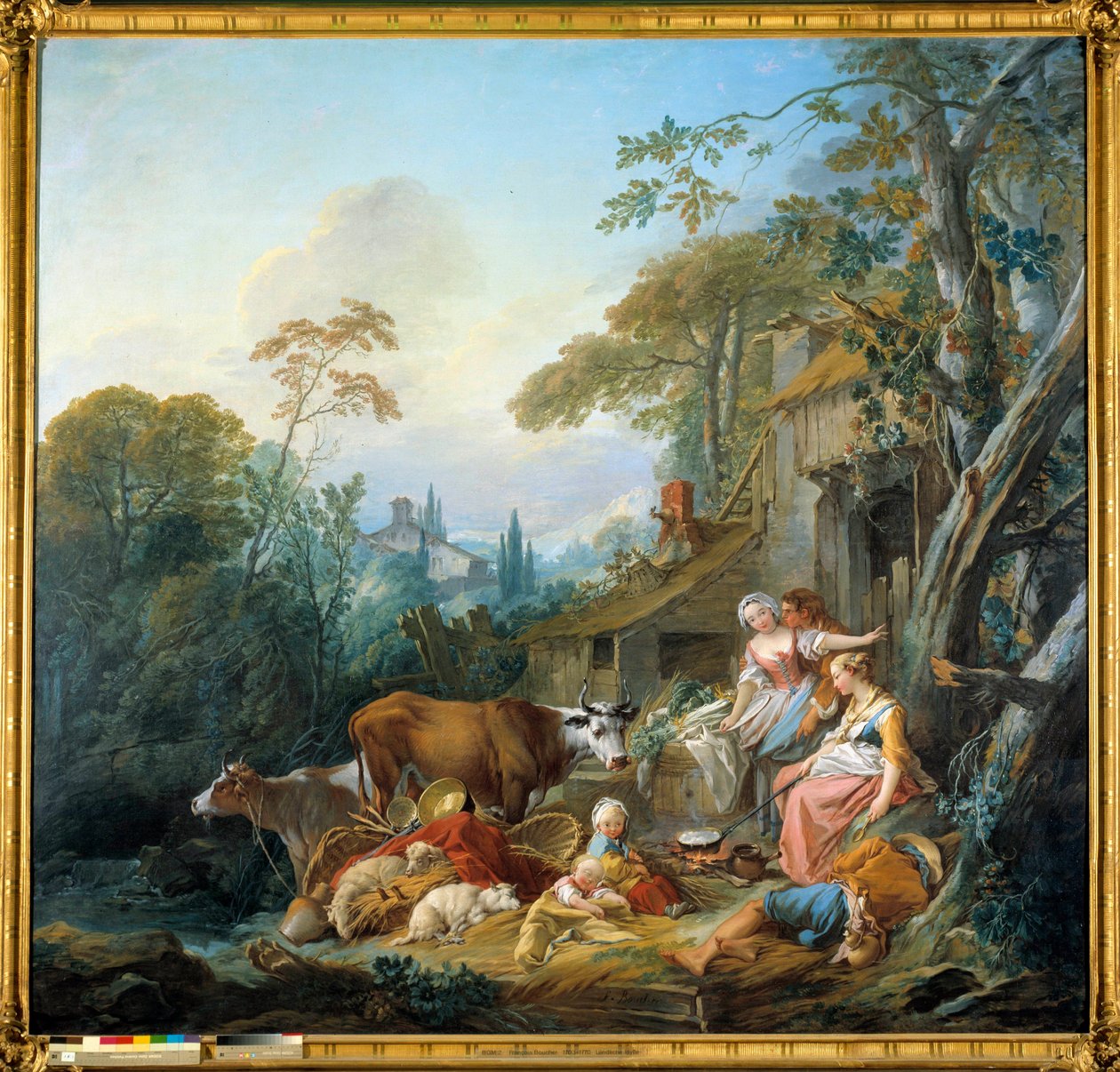 Lycka i byn Målning av Francois Boucher (1703-1770) 1735 München. Bayerische av François Boucher