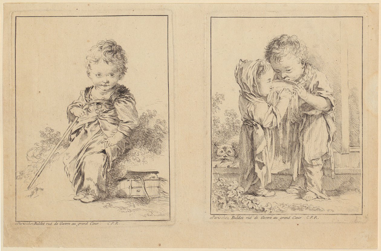 Den lille Savojaren och de små mjölkdrickarna [två skivor] av François Boucher