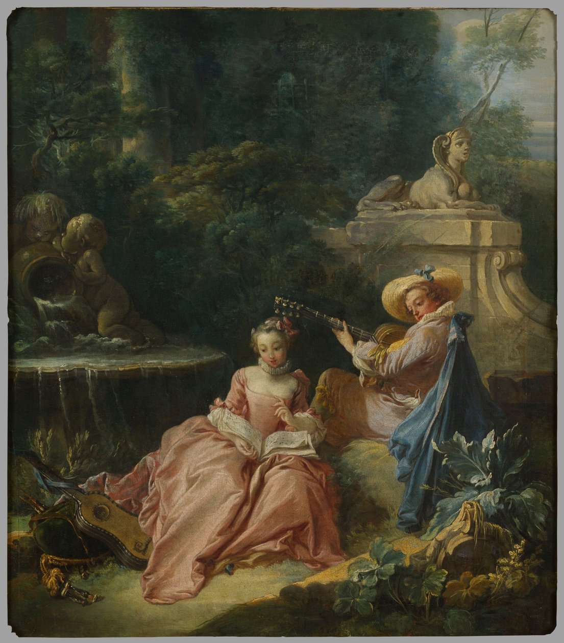 Musiklektionen av François Boucher