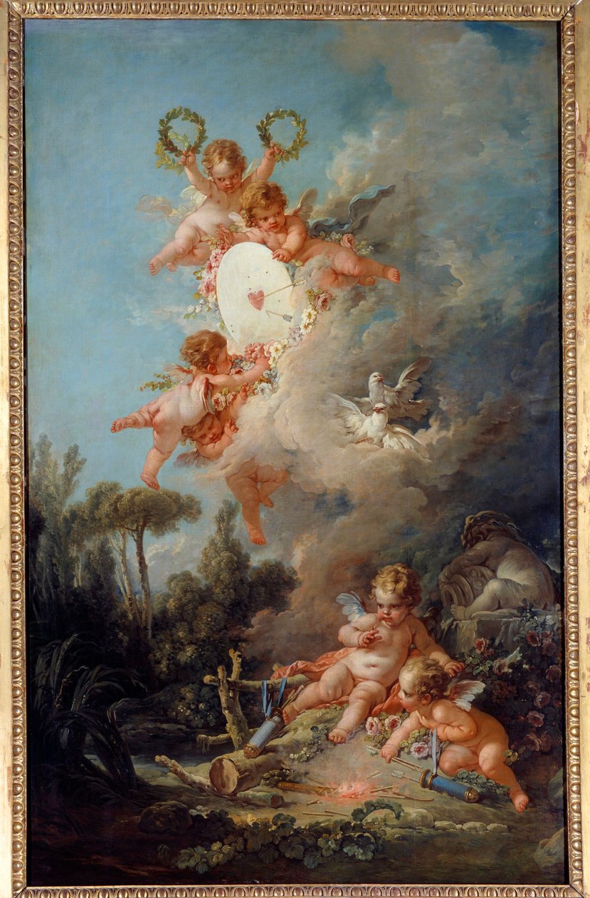 Kärlekens mål Målning av Francois Boucher (1703-1770) 1758 Sön. 2,58x1,67m Paris, av François Boucher
