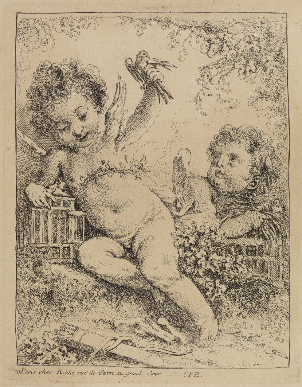 Den burfångade turturduvan av François Boucher
