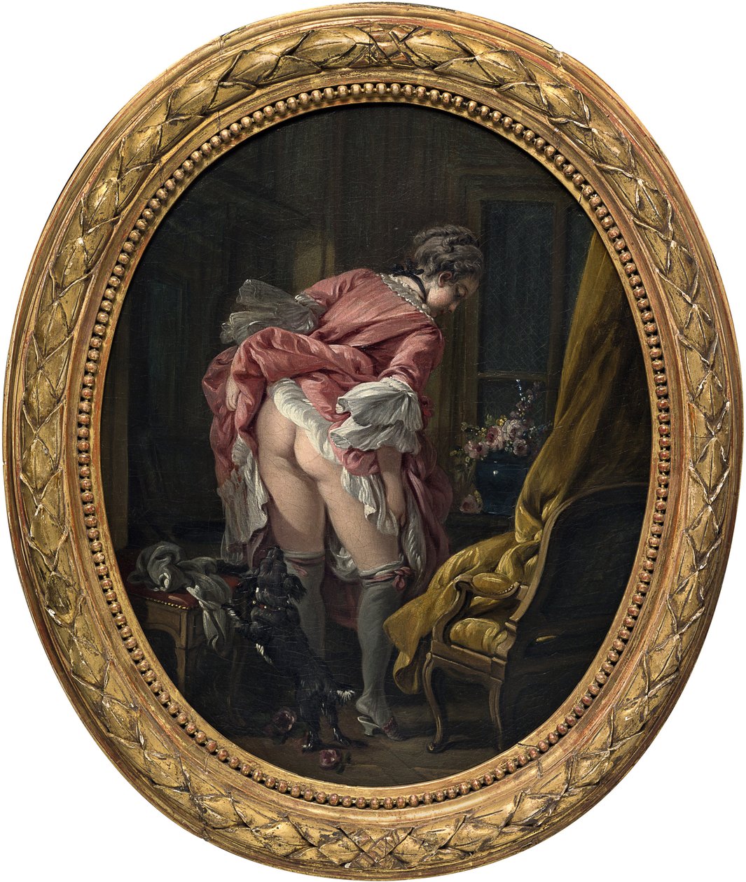 ""det indiskreta ögat"" Målning av Francois Boucher (1703-1770) cirka 1742 Privat samling av François Boucher