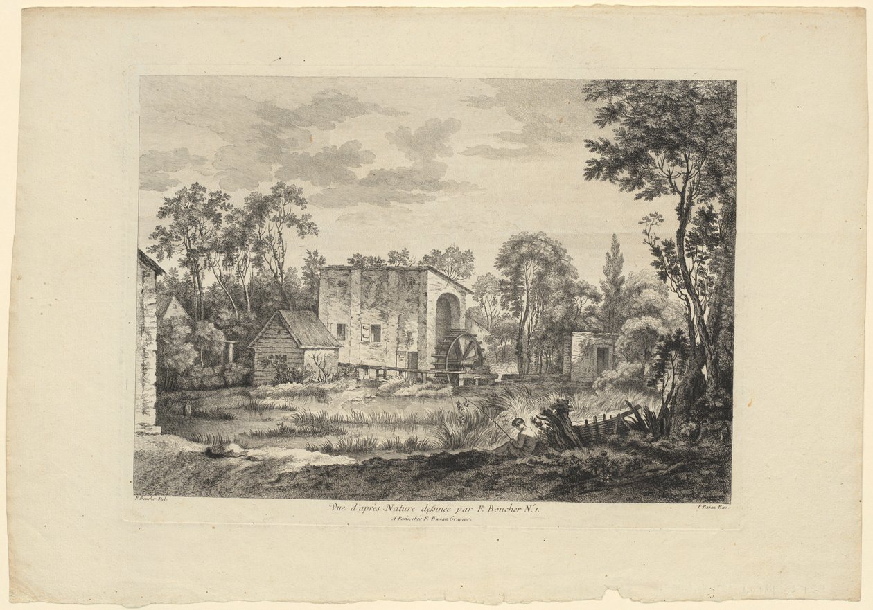 Naturstudie efter François Boucher (nr 1) av François Boucher