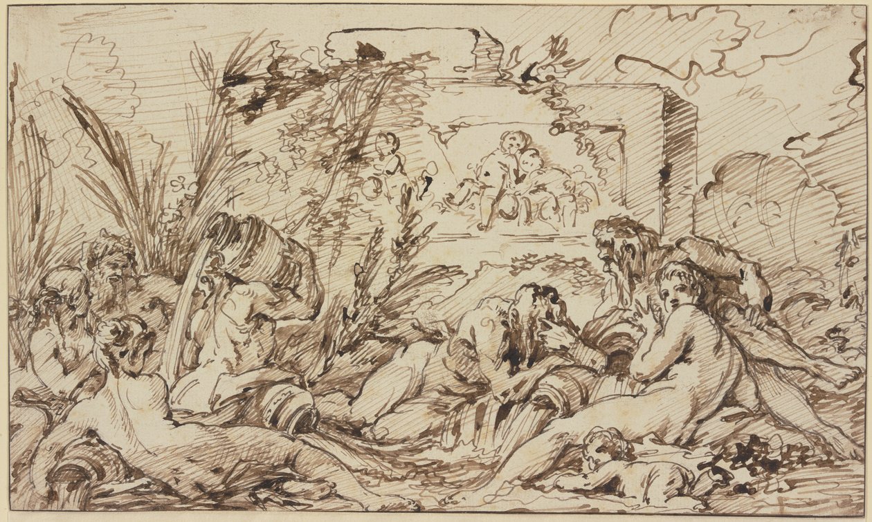 Nymfer och flodgudar av François Boucher