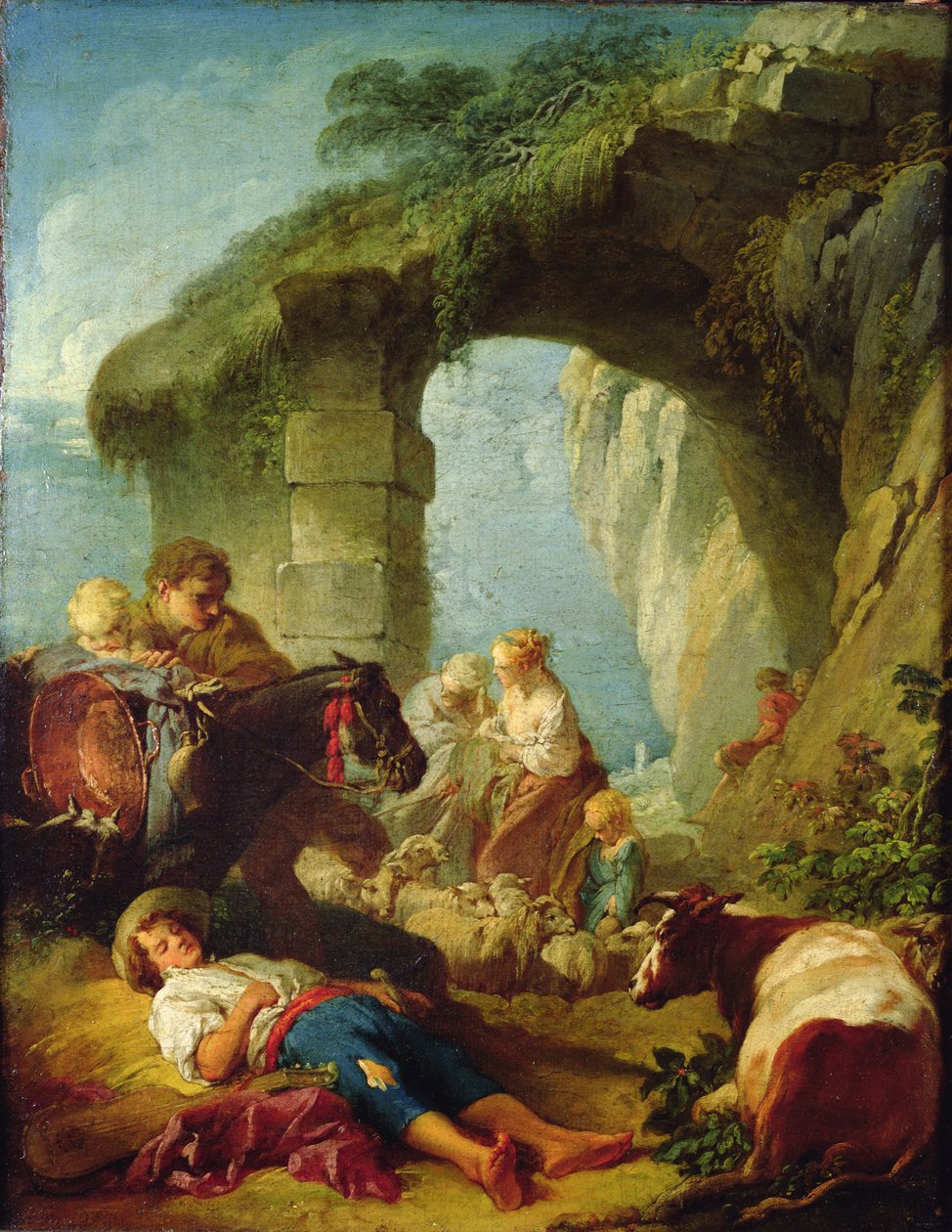 Pastoral scen av François Boucher
