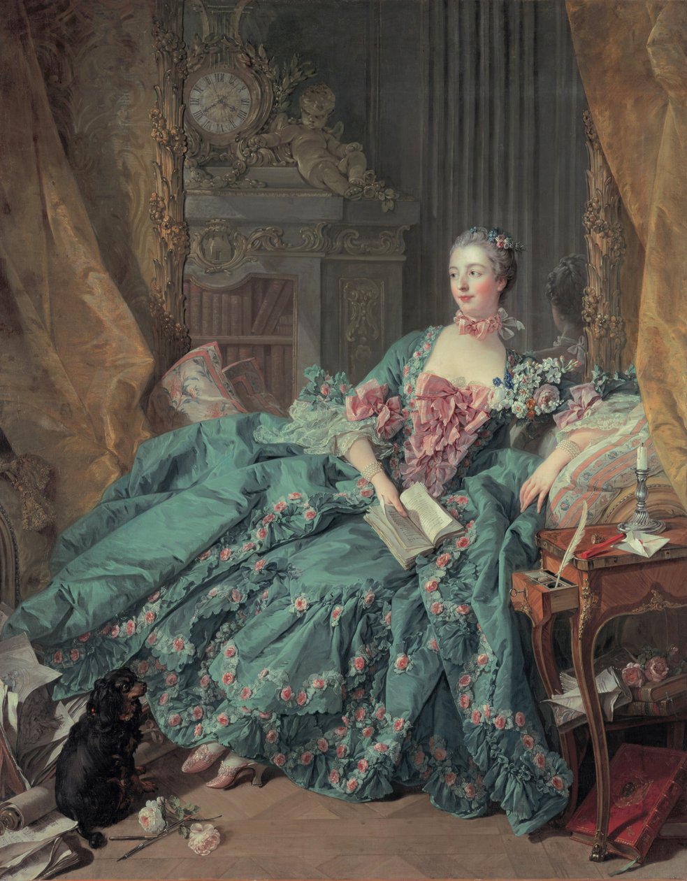 Porträtt av Madame de Pompadour av François Boucher