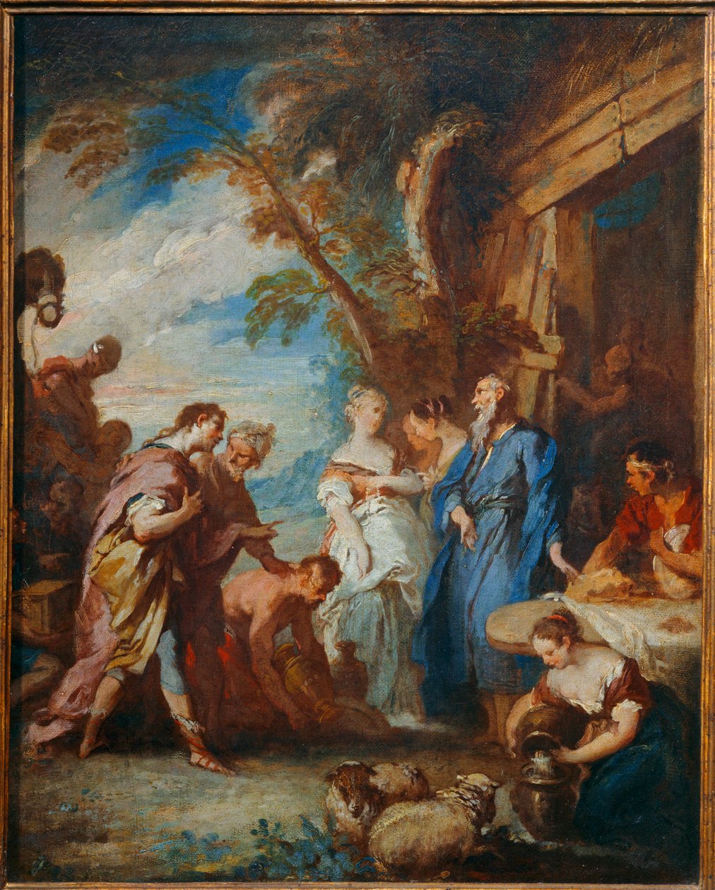 Rebecca tar emot Abrahams gåvor från Eliezer... av François Boucher