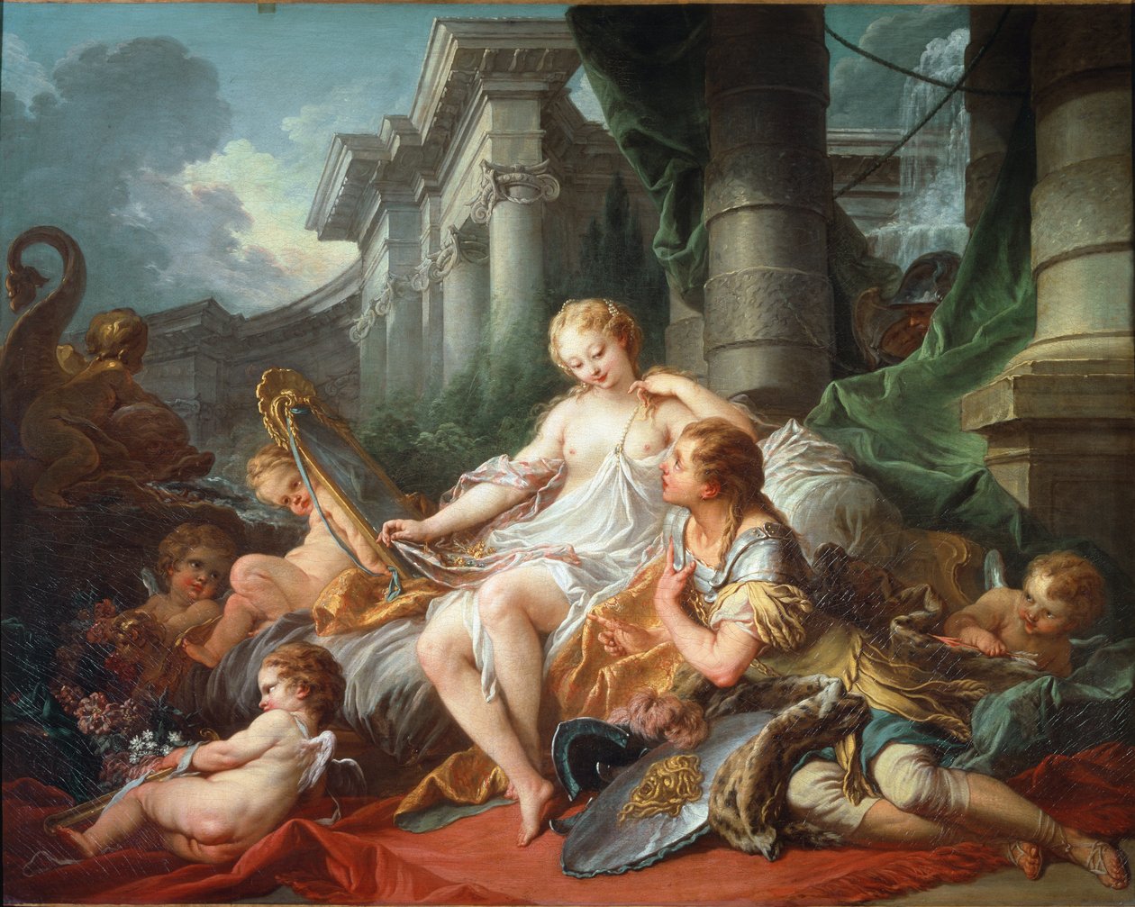 Rinaldo och Armida - olja på duk av François Boucher