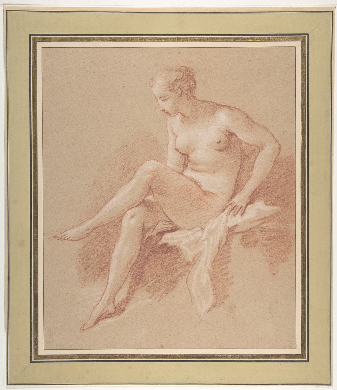 Sittande kvinnlig akt av François Boucher