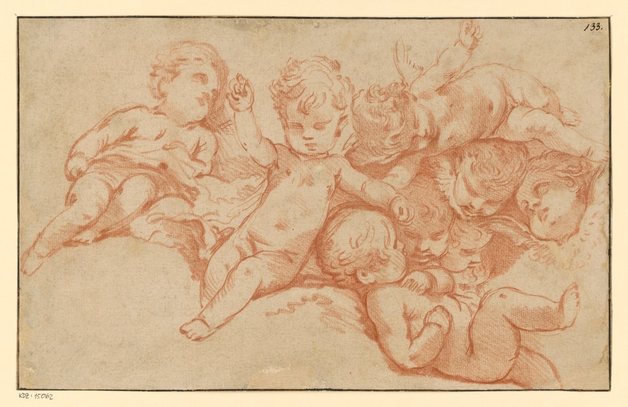 Lekande putter (mottryck) av François Boucher