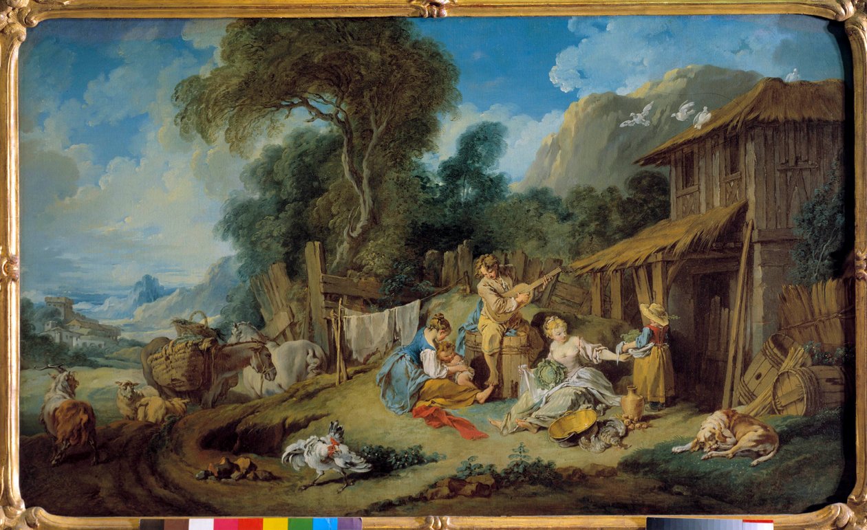 Resten av böndernas målning av Francois Boucher (1703-1770) 1734 Privat samling av François Boucher