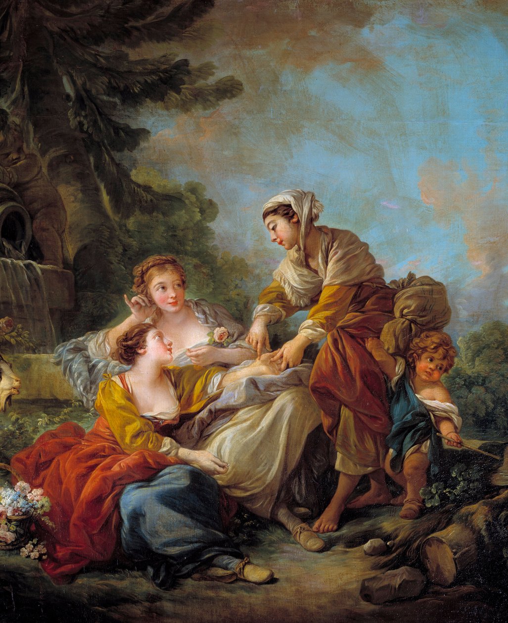 Spåkvinnan. Målning av Francois Boucher (1703-1770) 1700-talet. av François Boucher