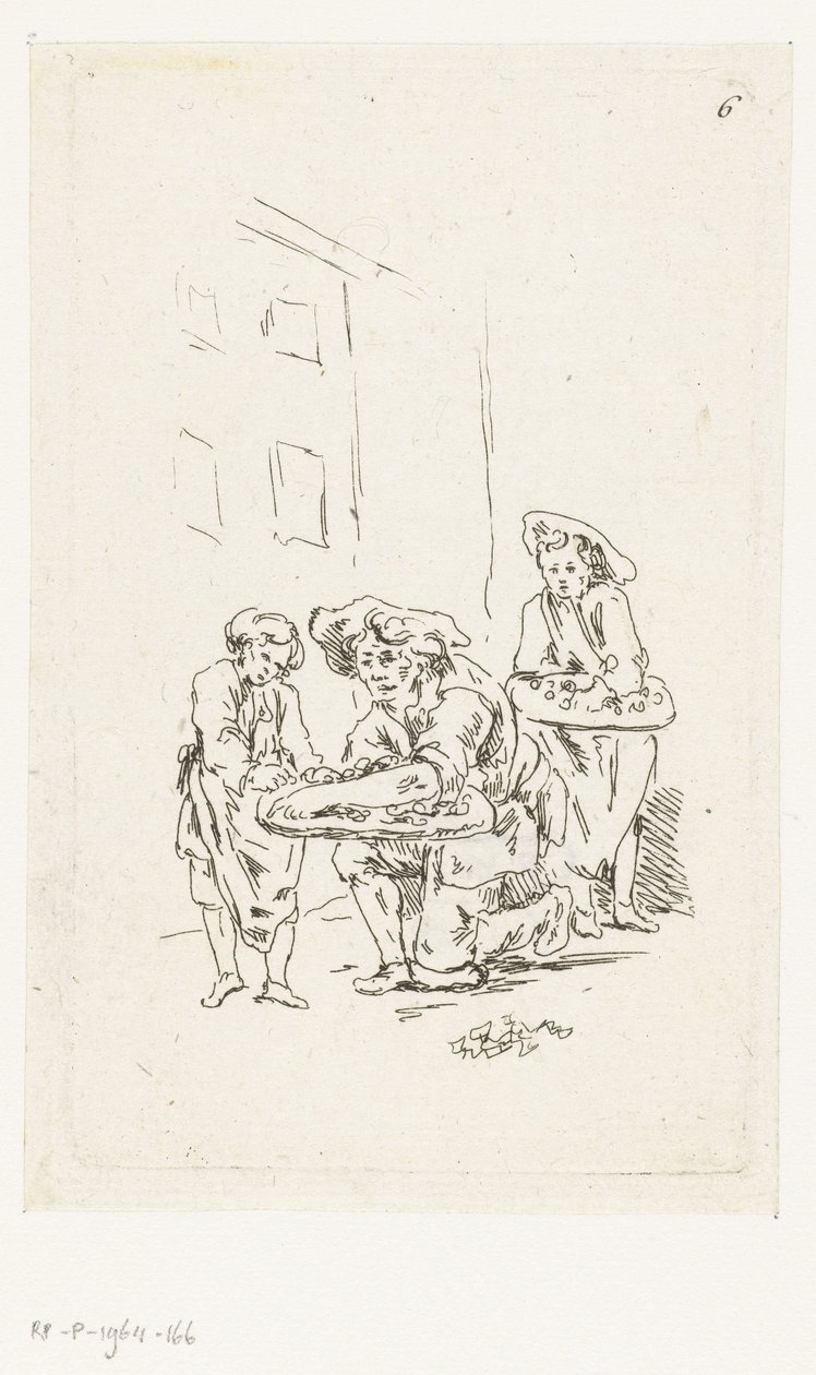 Två gatuförsäljare av François Boucher