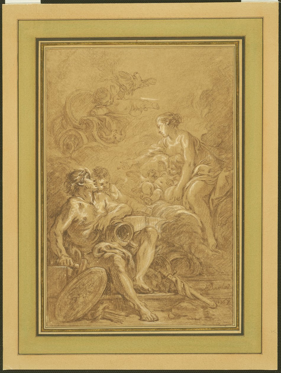 Venus beordrar Vulcan att göra vapen åt Aeneas av François Boucher