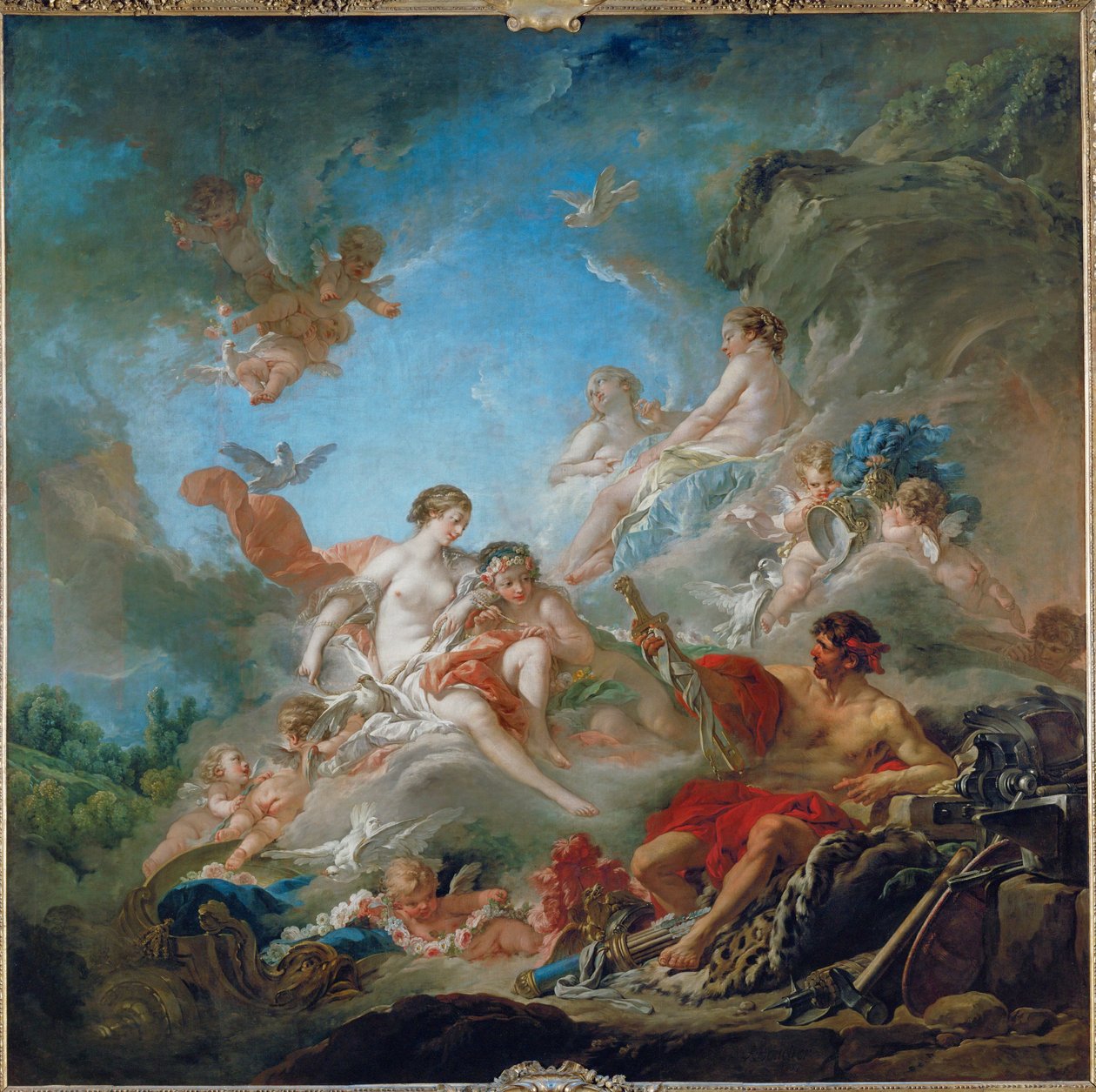 Vulcan presenterar Venus med vapen för Enea ... av François Boucher