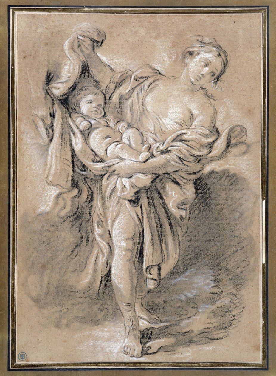 Kvinna med barn av François Boucher