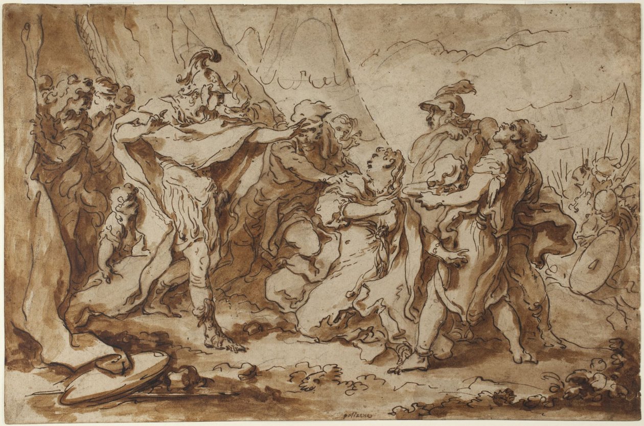 Kvinnor och soldater av François Boucher