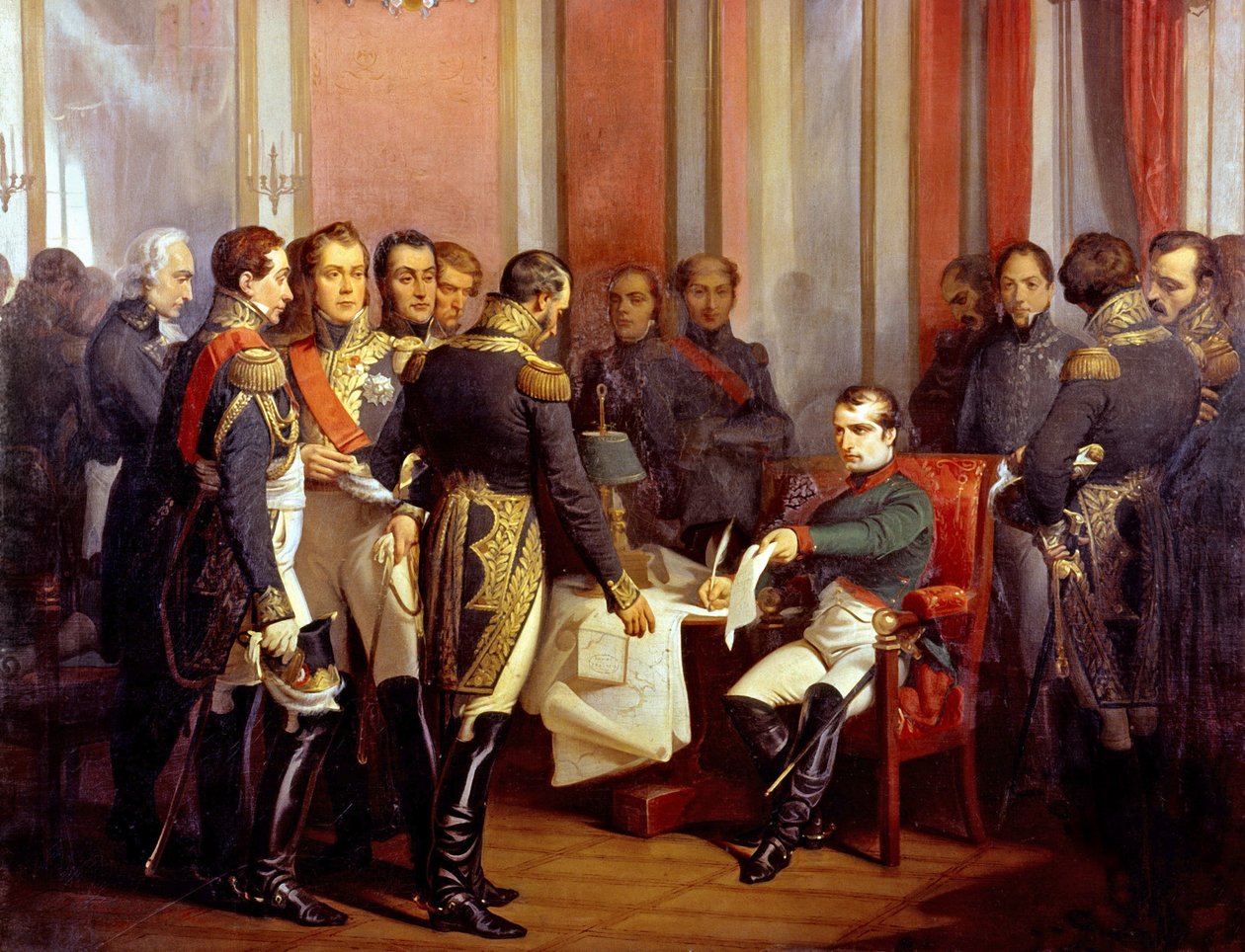 Abdikation av den franske kejsaren Napoleon 1:a den 6 april av Francois Bouchot