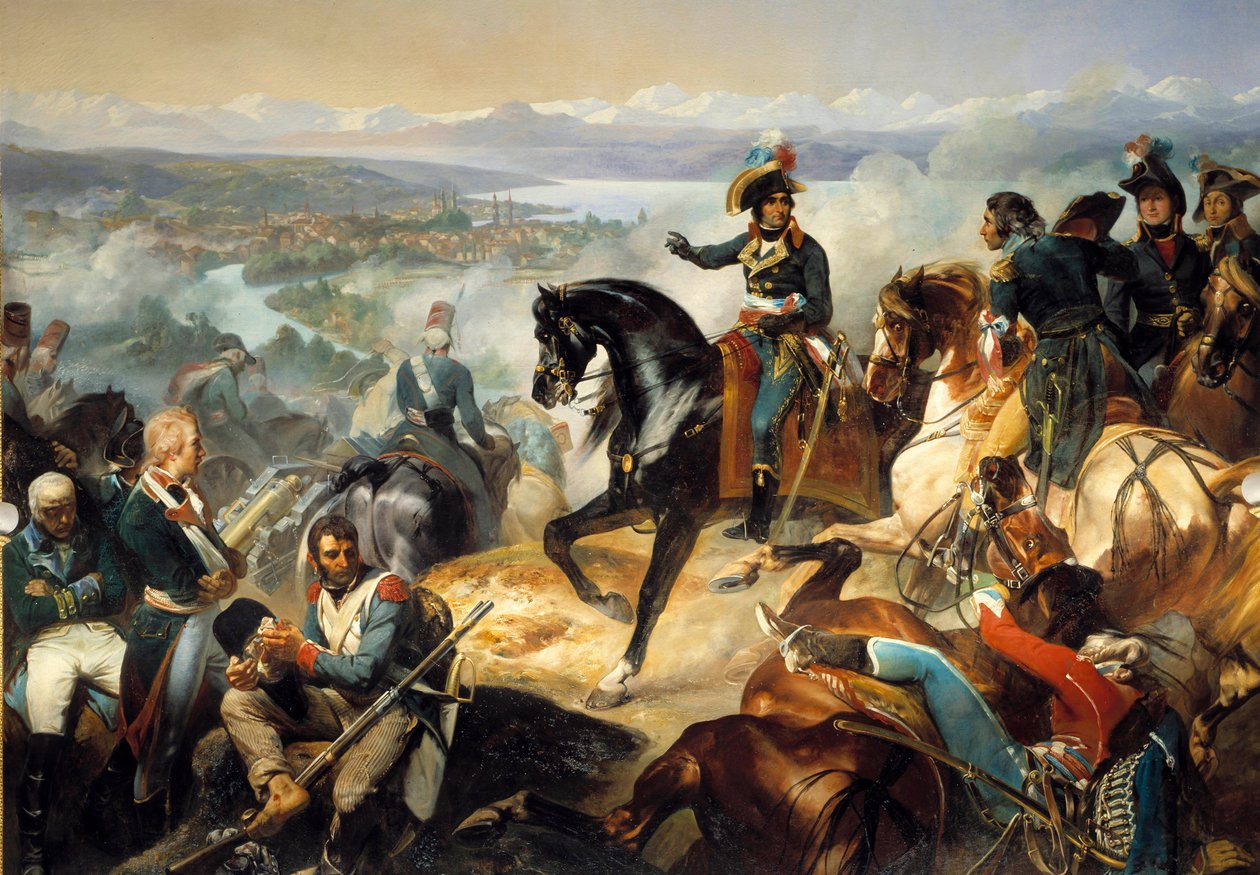 Slaget vid Zürich vann av Andre Massena, 25 september av Francois Bouchot