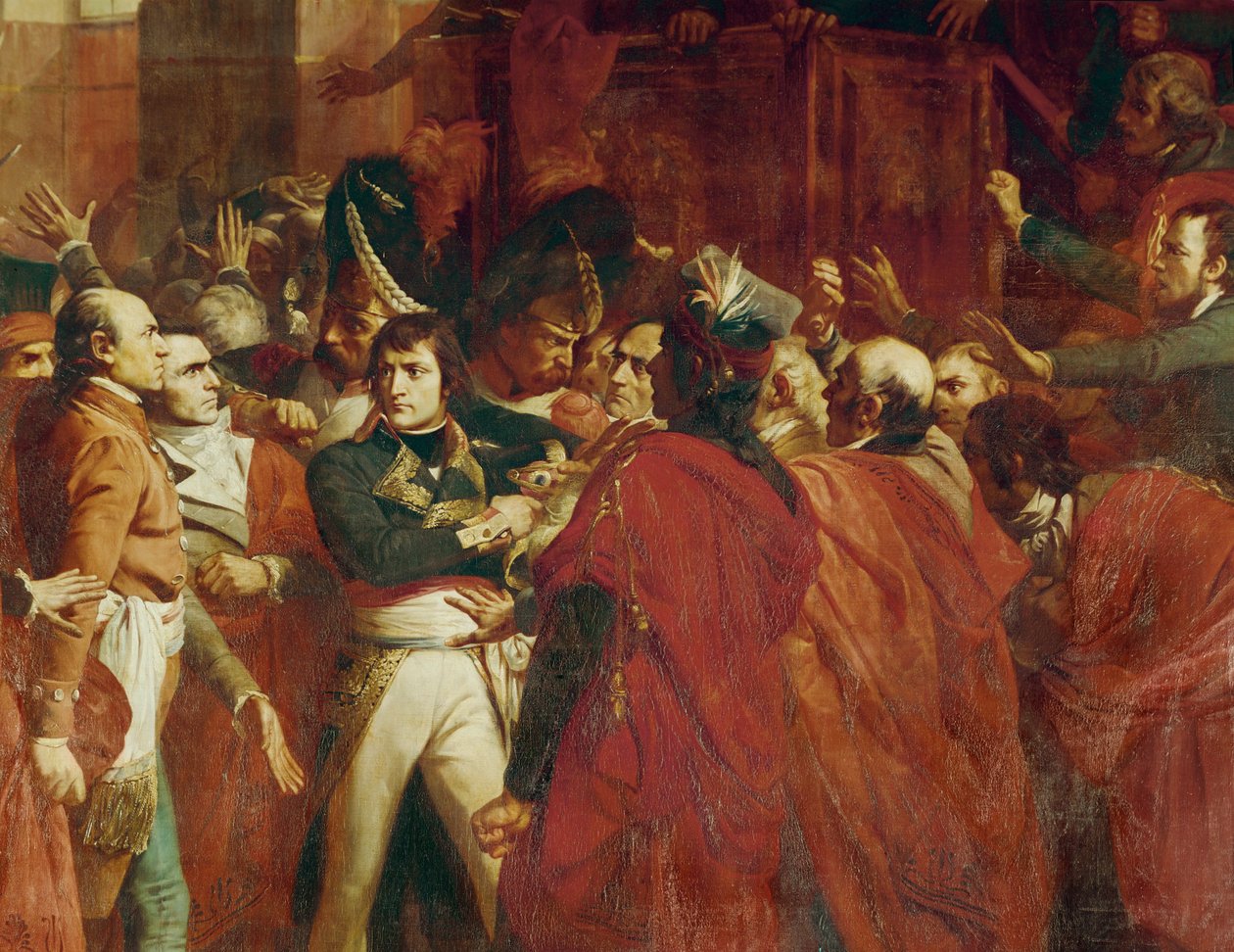General Bonaparte vid Conseil des Cinq-cents i St... av Francois Bouchot