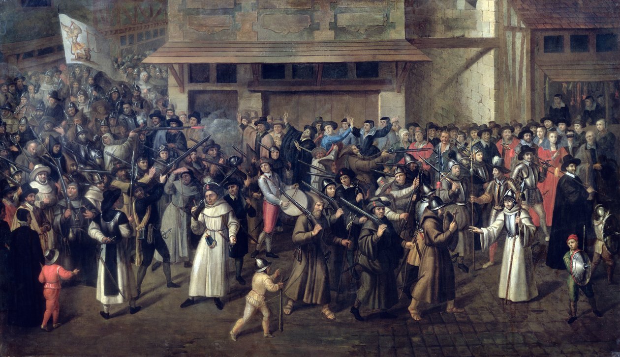 Procession af det hellige forbund, ca. 1590-93 swed av Francois Bunel
