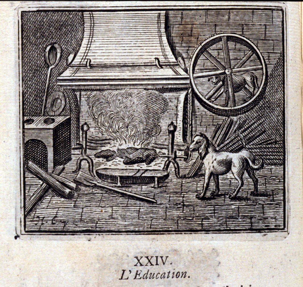 Utbildning. Fabler av Jean de La Fontaine (1621-95). Illustration av Francois Chauveau (1613-1676). Upplaga av 1728. av Francois Chauveau