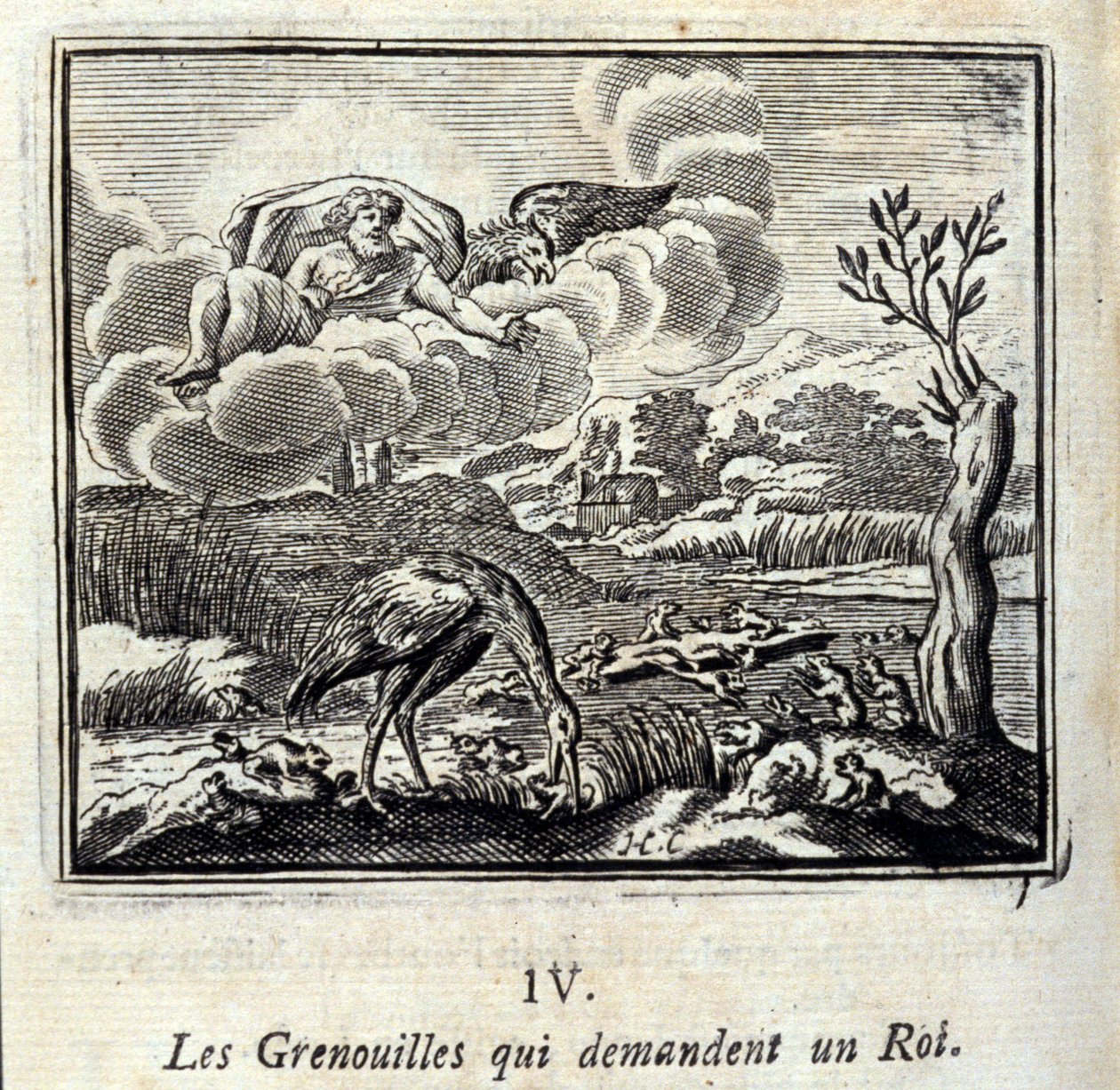 Fabler av Jean de La Fontaine (1621-95). Illustration av François Chauveau (1613-1676). Upplaga av 1728. av Francois Chauveau