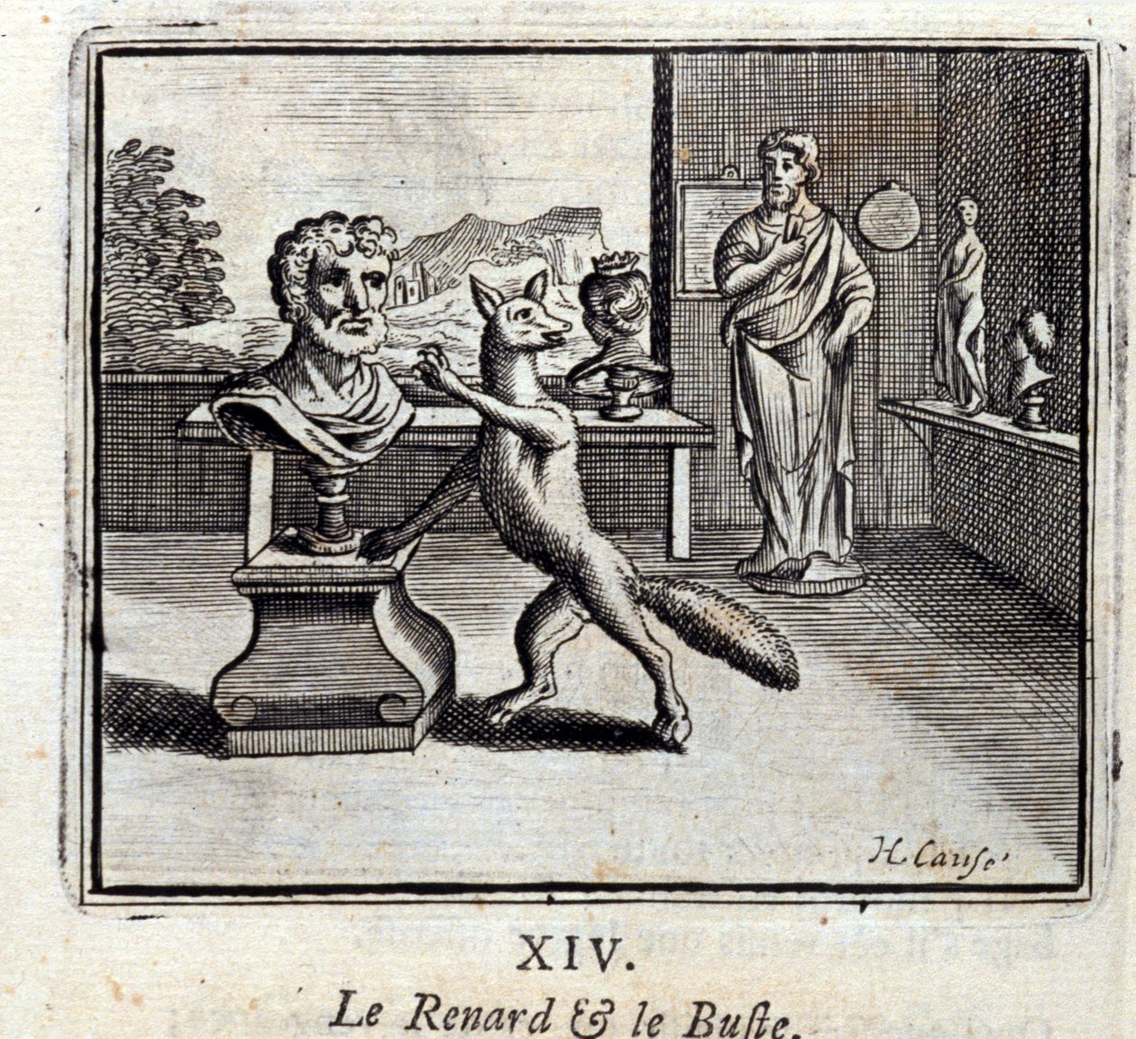 Illustration från "Fables of Jean de la Fontaine" (litho) av Francois Chauveau