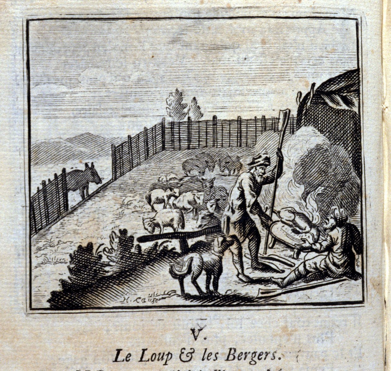 Fabler av Jean de La Fontaine (1621-95). Illustration av François Chauveau (1613-1676). Upplaga från 1728. av Francois Chauveau