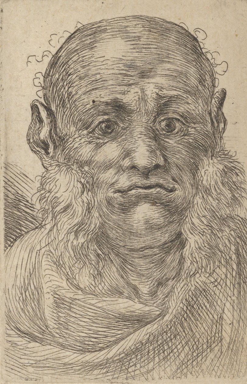 Mask of a Bald Man with Tufty Sideburns, från Divers Masques, ca. 1635-45. av Francois Chauveau