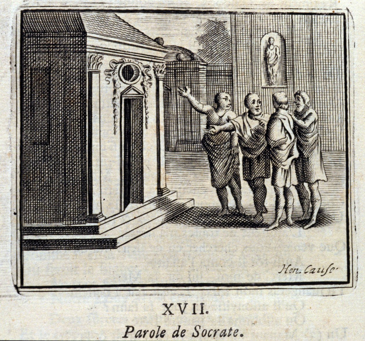 Sokrates ord. Fabler av Jean de La Fontaine (1621-95). Illustration av François Chauveau (1613-1676). Upplaga av 1728. av Francois Chauveau