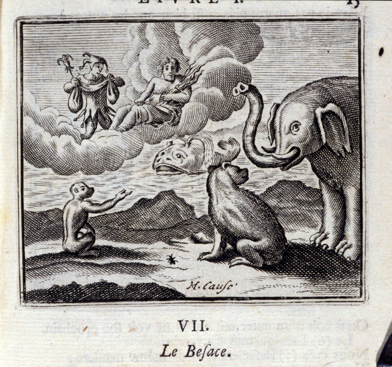 Påsen. Fabler av Jean de La Fontaine (1621-95). Illustration av Francois Chauveau (1613-1676). Upplaga av 1728. av Francois Chauveau