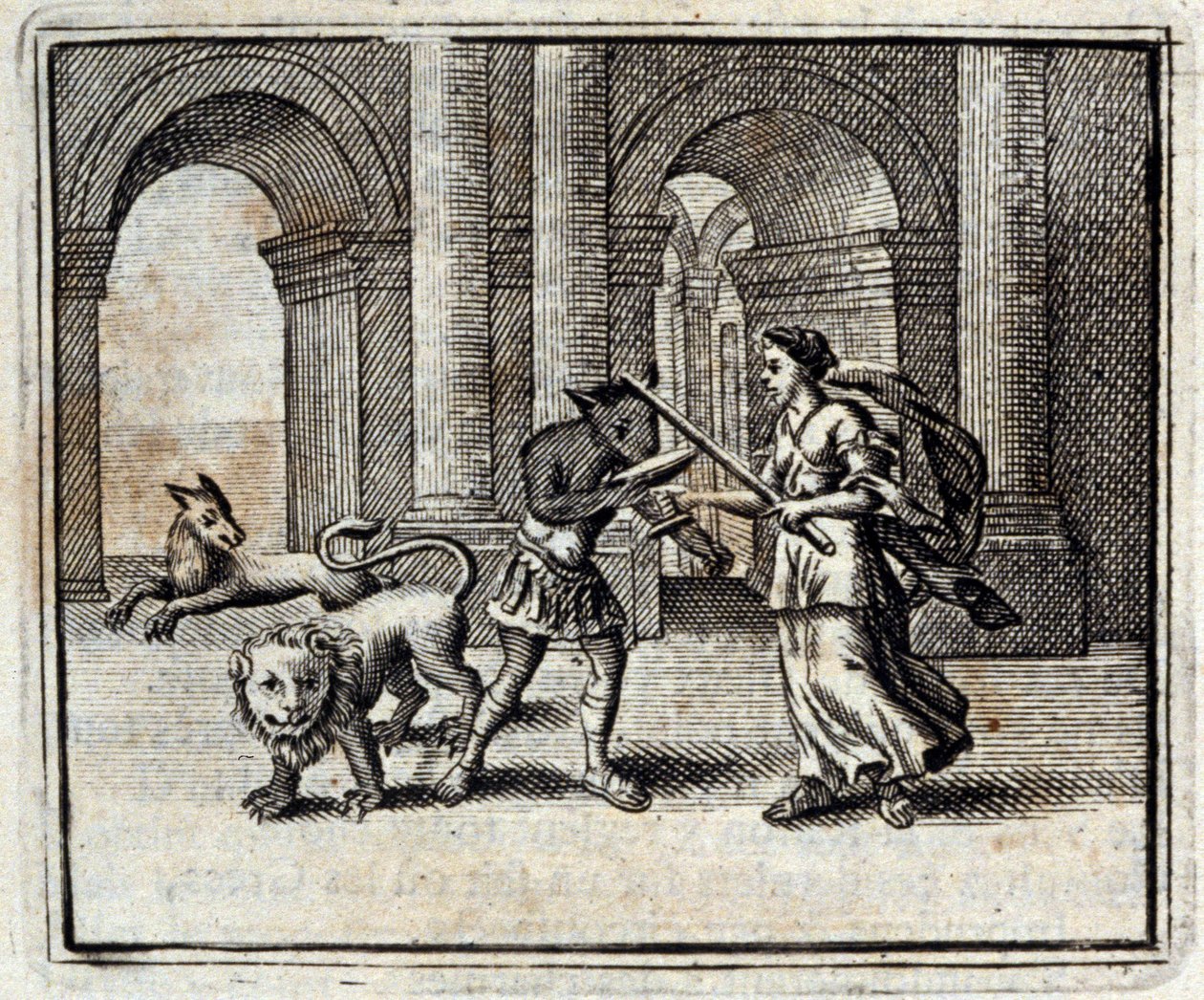 Ulysses följeslagare. Fabler av Jean de La Fontaine (1621-95). Illustration av François Chauveau (1613-1676). Upplaga av 1728. av Francois Chauveau