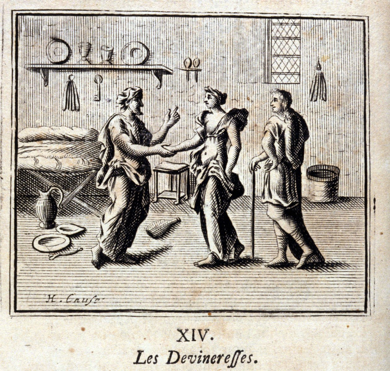 Spåmännen. Fabler av Jean de La Fontaine (1621-95). Illustration av Francois Chauveau (1613-1676). Upplaga av 1728. av Francois Chauveau