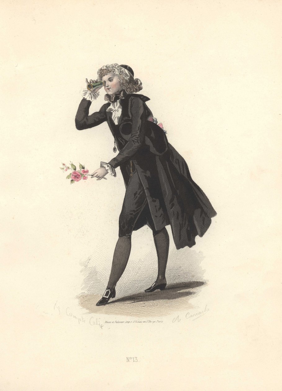 Dandy med lorgnette, era av Marie Antoinette. av Francois Claudius Compte Calix