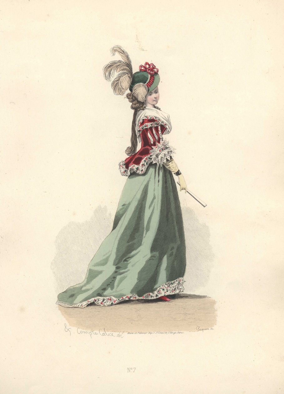Kvinna i kavaj och kjol, era av Marie Antoinette. av Francois Claudius Compte Calix