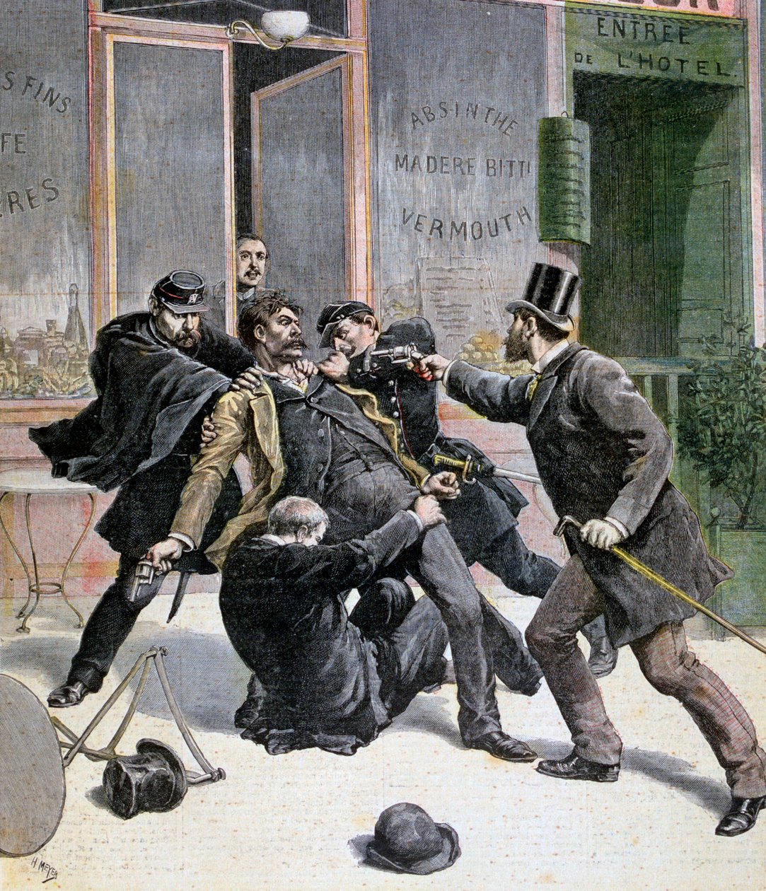 Arresteringen av Ravachol, 1892 av Francois Claudius Koeningstein
