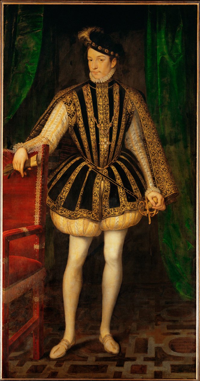 Kung Karl IX av Frankrike ... (olja på duk) av François Clouet