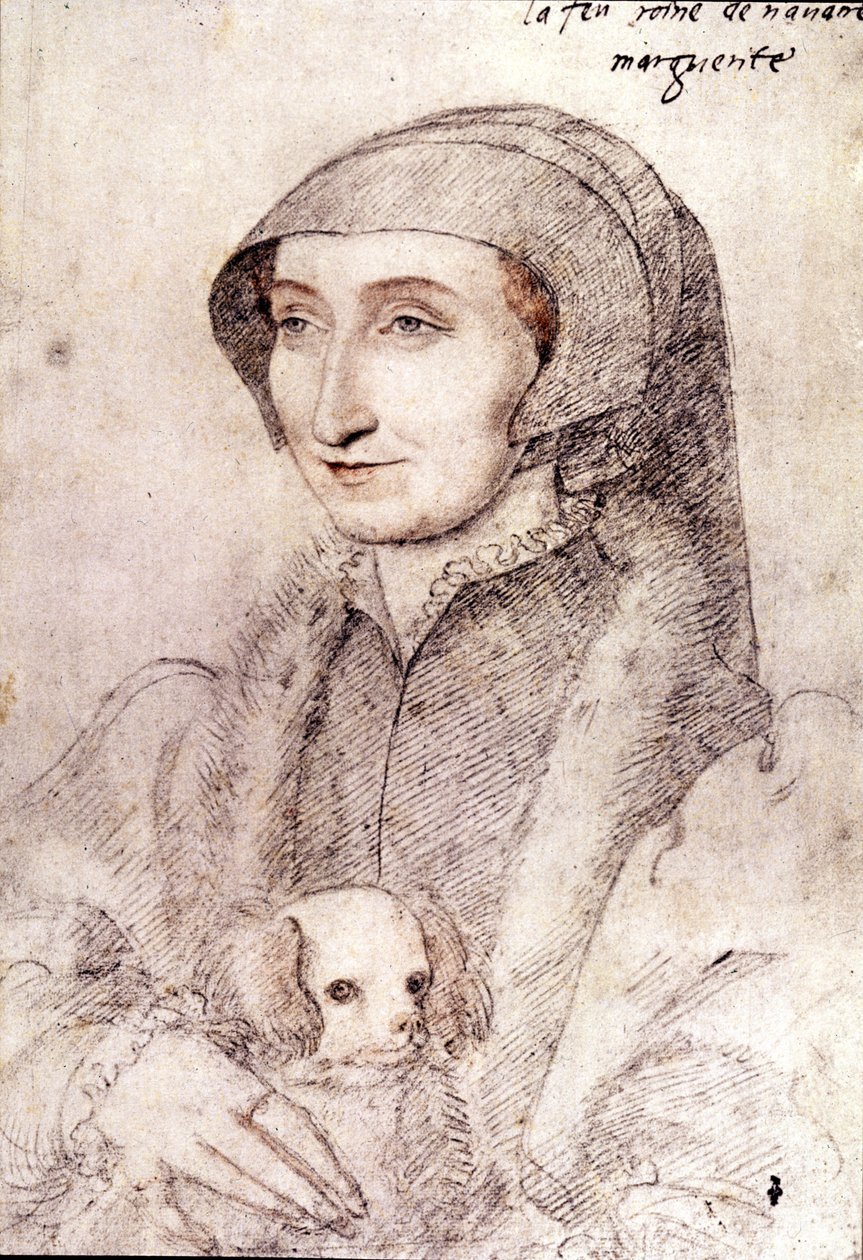 Marguerite av Navarra (1523-1574) (teckning) av François Clouet