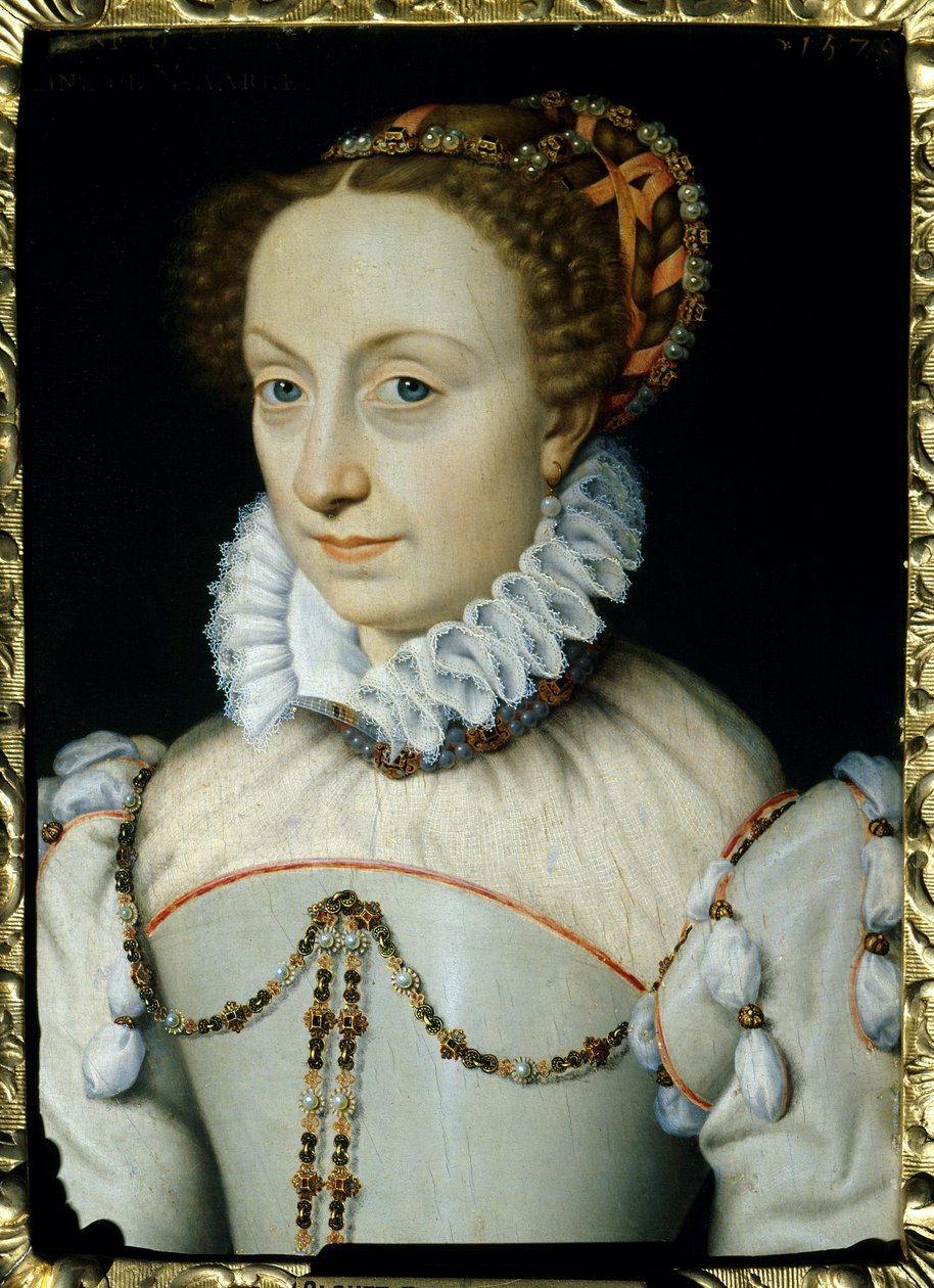 Porträtt av Jeanne av Albret (eller Jeanne III av Albret), drottning av Navarra (1528-1572). Målning av Francois Clouet (1515-1572) av François Clouet