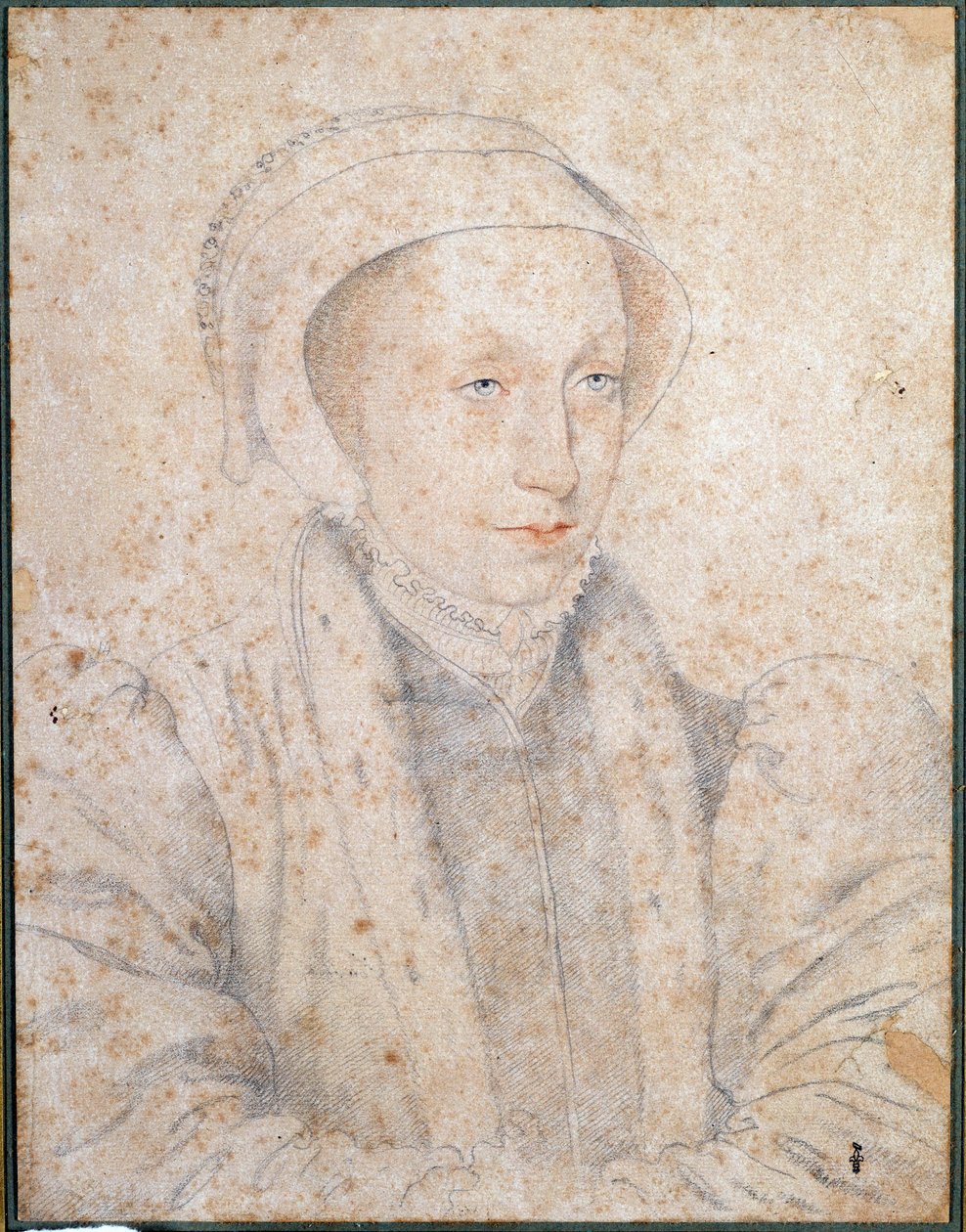 Porträtt av Marie Stuart Agee (1542-1587), drottning av Frankrike och Skottland Teckning a la sanguine av Francois Clouet (1515-1572) 1500-talet. Musee Conde, Chantilly av François Clouet