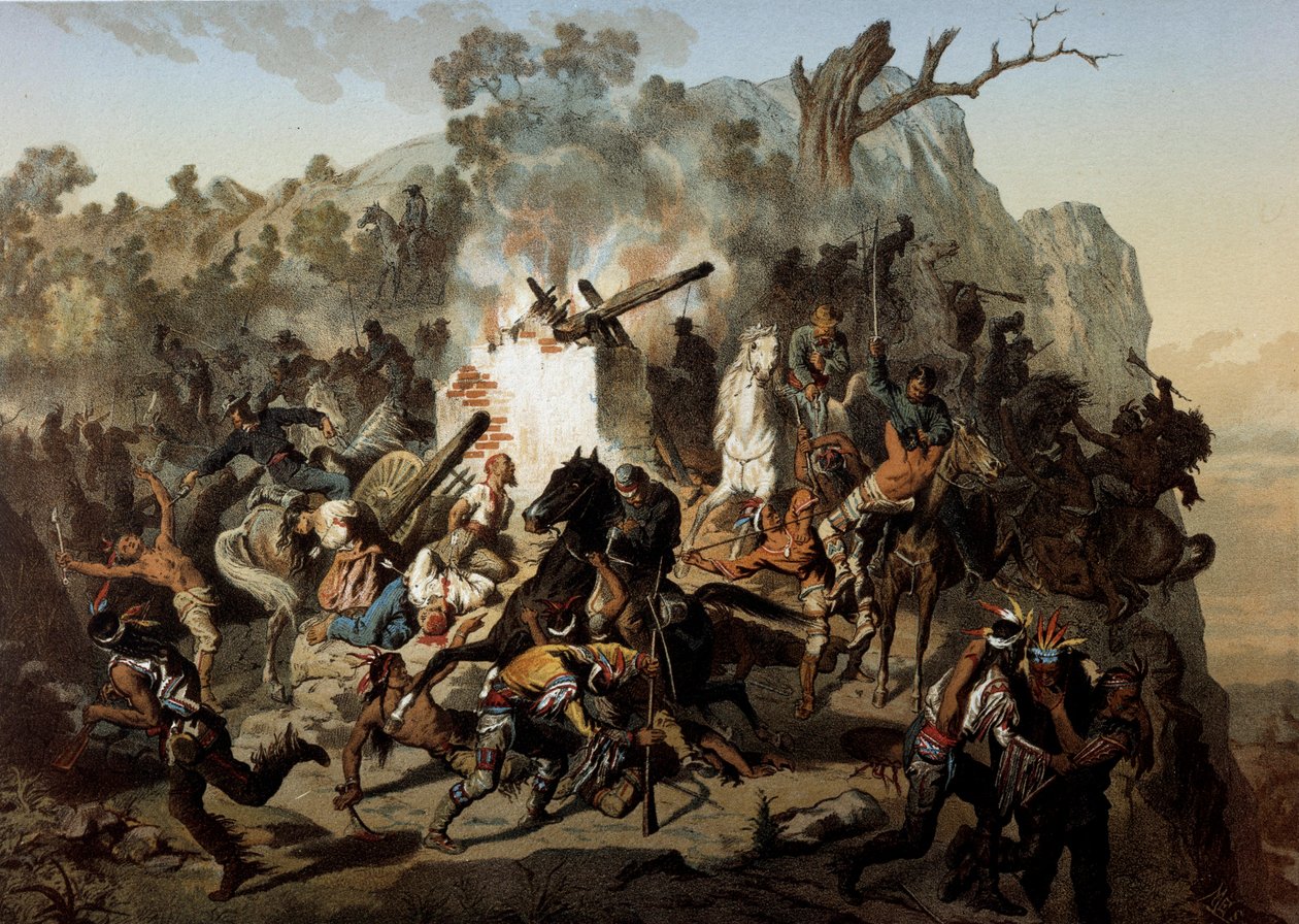 Nederlag för Modogs den 15 april 1873, av Francois Constant Mes (? -1905) av Francois Constant Mes