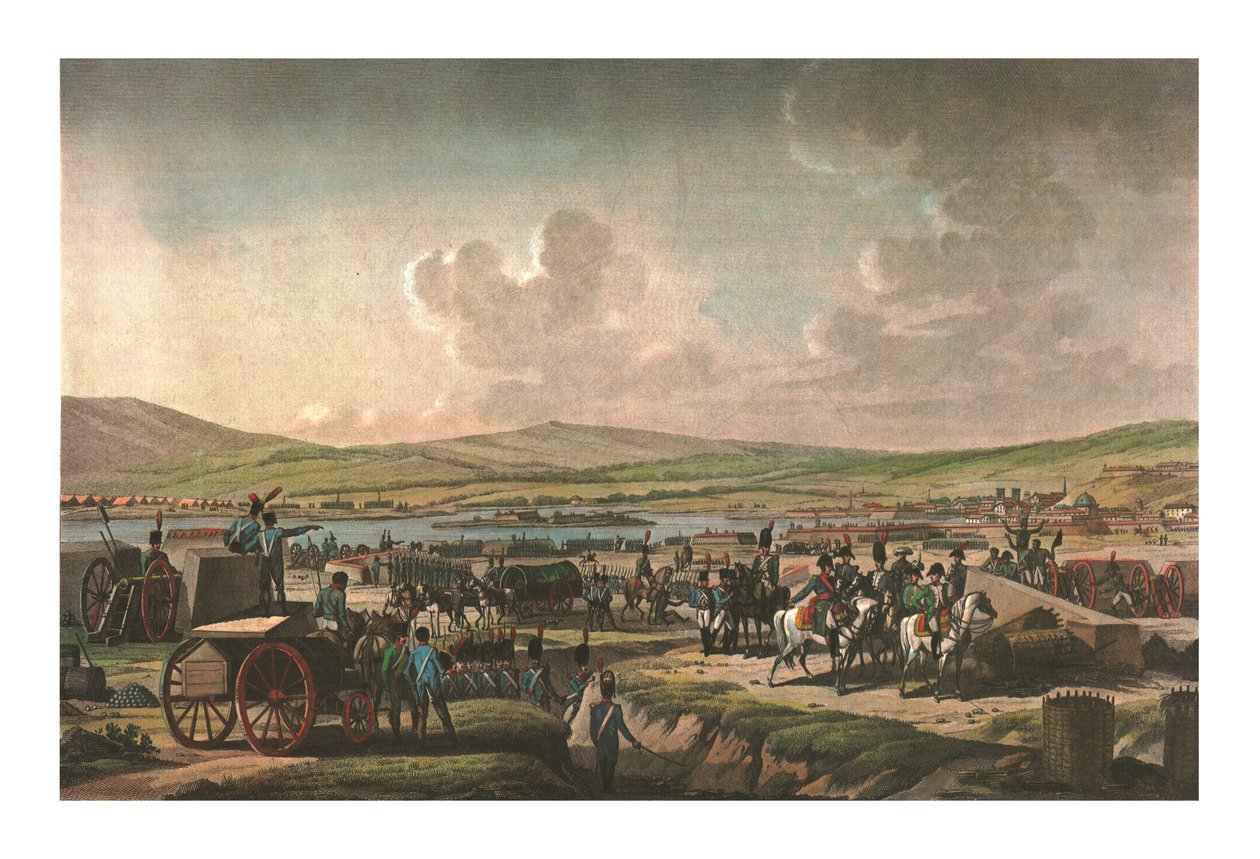 Napoleon besökte belägringsverket vid Danzig ledd av marskalk Lefebvre, 9 maj 1807, c1850 av Francois Dequevauviller