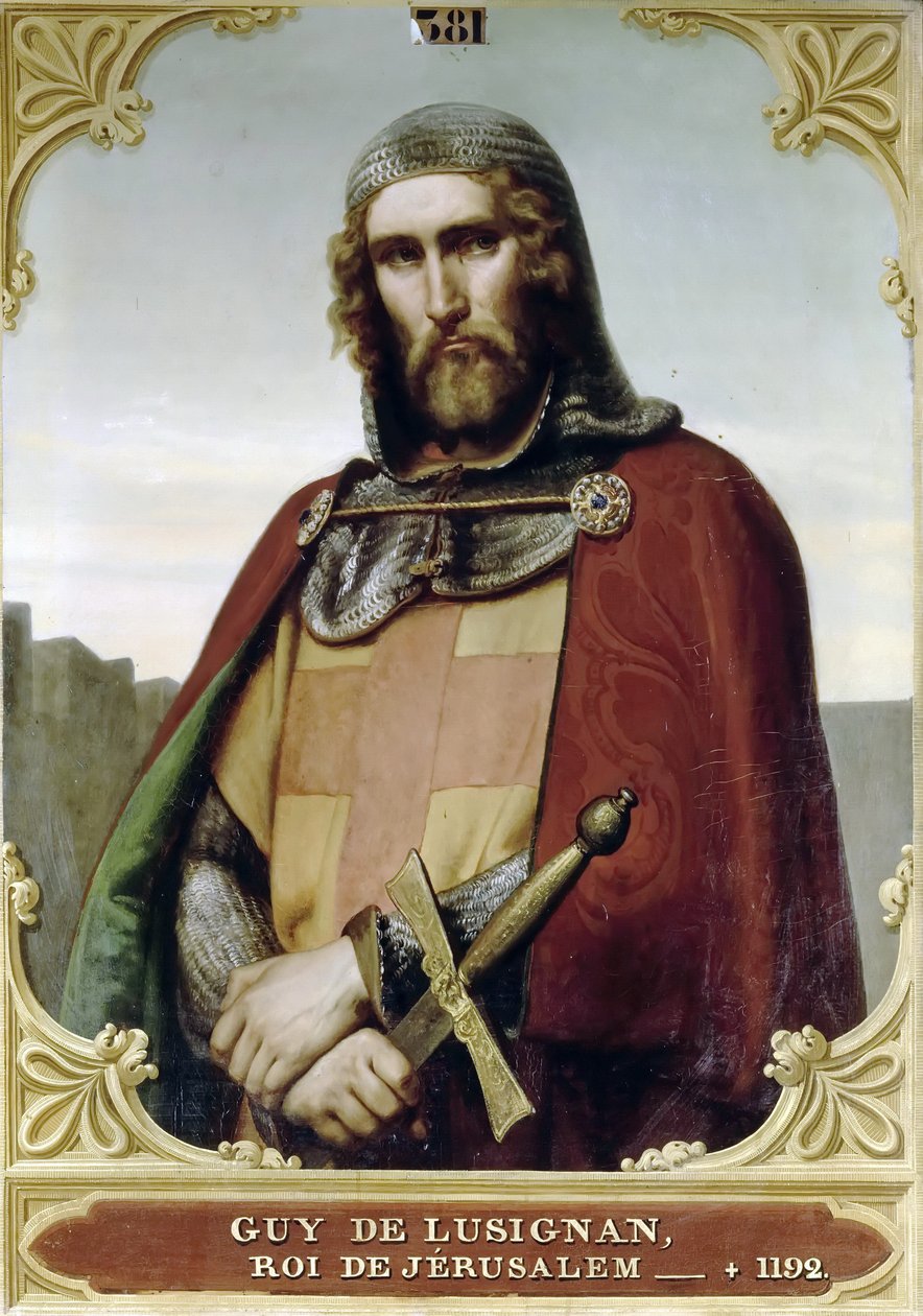 Guy av Lusignan, kung av Jerusalem och Cypern av Francois Edouard Picot