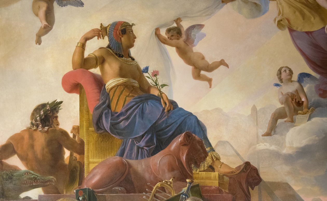 Studien och Genia ägnar det antika Egypten åt Grekland av Francois Edouard Picot